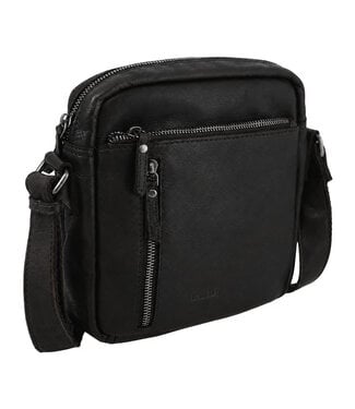 Landley Leren Schoudertas Heren - Crossbody Tas - Zwart
