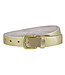 Landley Dames Riem Leer Metallic Goud – Breedte 3 cm – Leren Vrouwen Riem