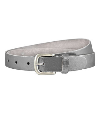 Landley Leren Dames Riem - Leer - 3 cm - Metallic Zilver