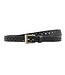 Houtkamp Smalle Leren Damesriem 2 cm – Broekriem & Taille Riem – Geperforeerd Patroon – Zwart
