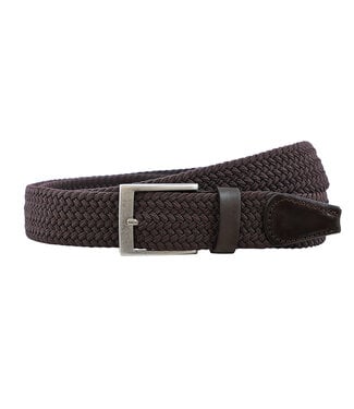 Houtkamp Elastische Riem met echt Leer - Bruin