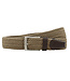 Houtkamp Elastische Riem Taupe – Gevlochten Stretch Broekriem met echt Leer – Riem zonder Gaatjes – Dames & Heren