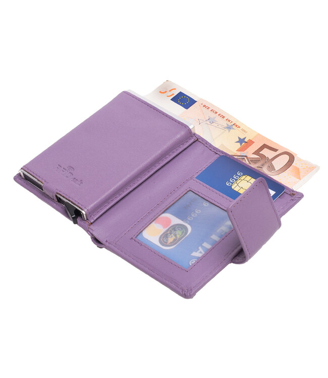 Figuretta Cardprotector Leren Portemonnee met RFID Bescherming Paars