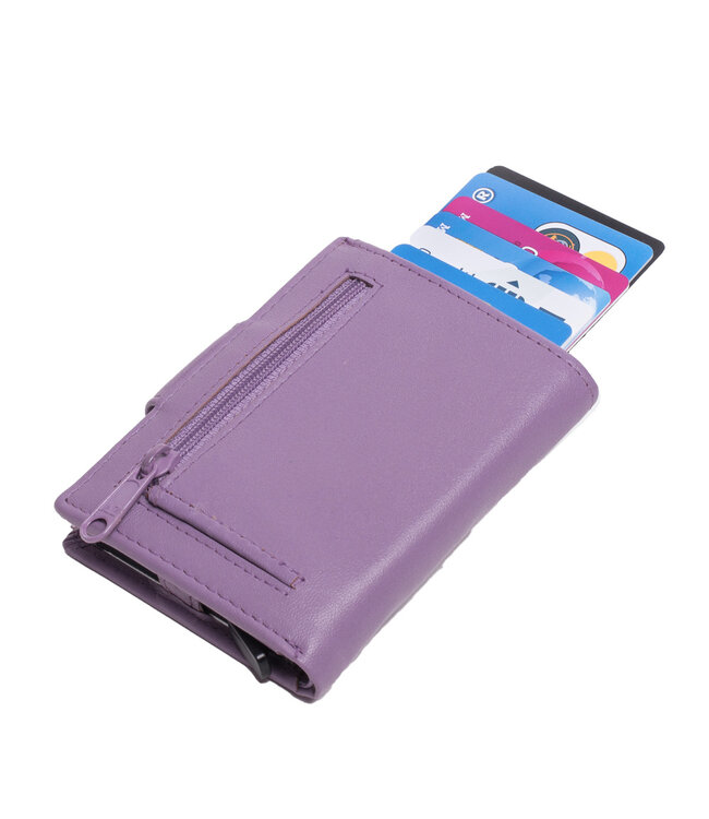 Figuretta Cardprotector Leren Portemonnee met RFID Bescherming Paars