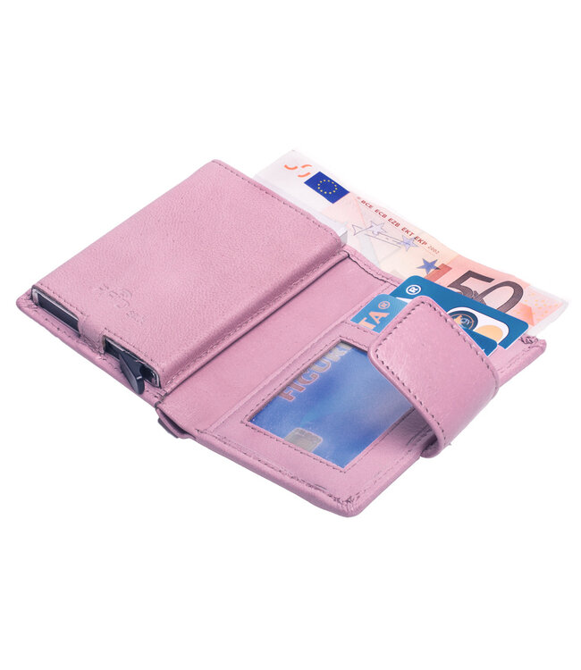 Figuretta Cardprotector Leren Portemonnee met RFID Bescherming Roze