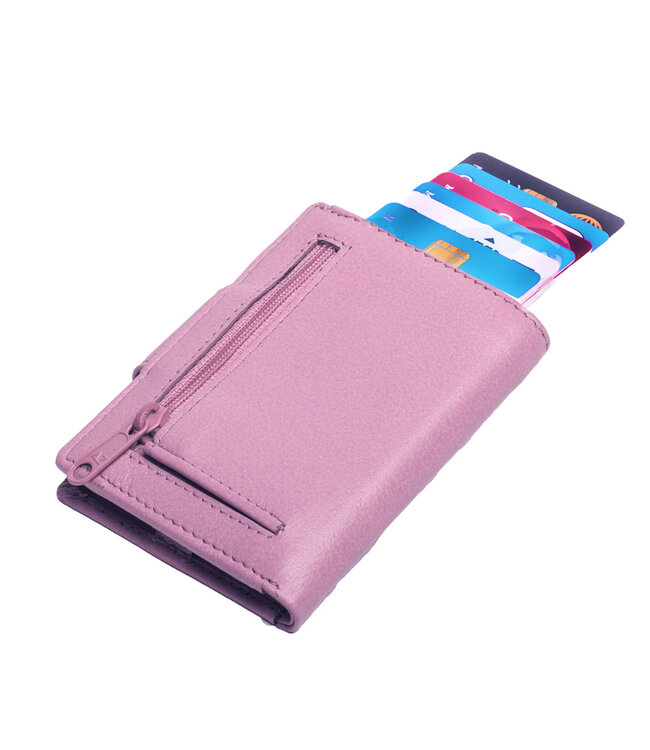 Figuretta Cardprotector Leren Portemonnee met RFID Bescherming Roze
