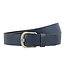 Landley Leren Geperforeerde Sleufjes Riem - Dames en Heren - Breedte 4 cm - Unisex Ceintuur - Echt Leer - Blauw