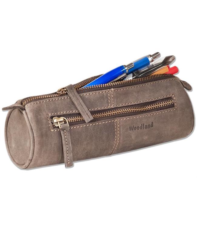 Woodland Luxe Leren Pennenetui Bruin