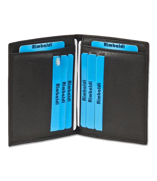 Rimbaldi Leren Creditcardetui voor 10 pasjes Zwart