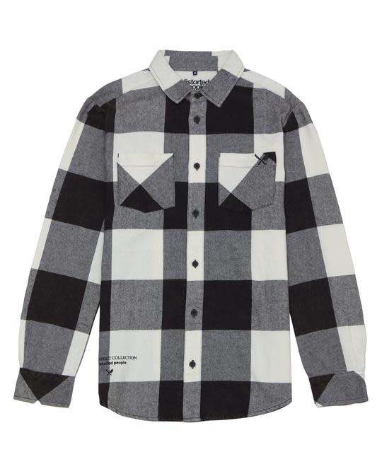 Distorted People Distorted People Check Flannel Vintage Band Shirt Black/Light Sand