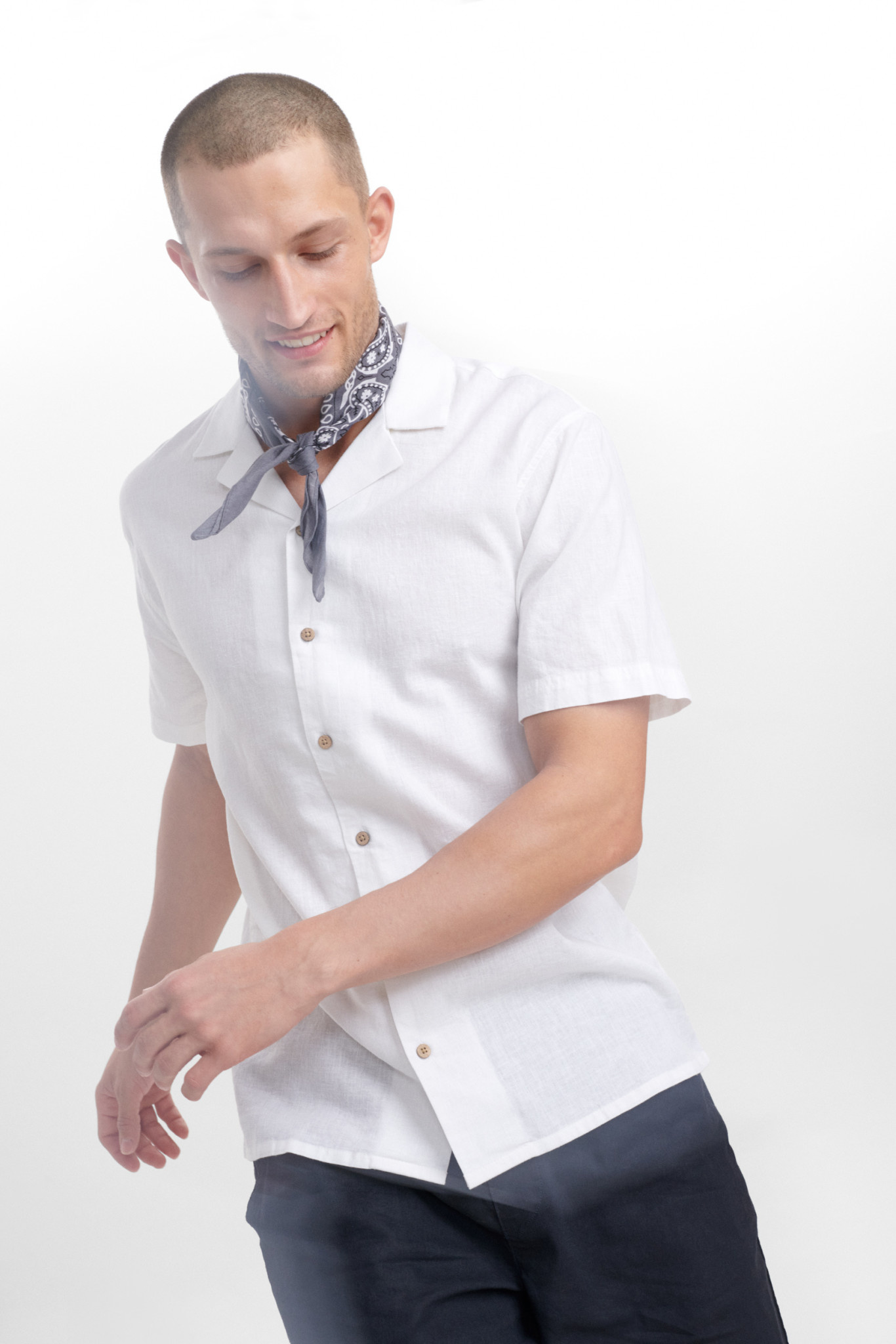 Anerkjendt Anerkjendt Akleo Fil A Fil Linen Shirt 900920 White