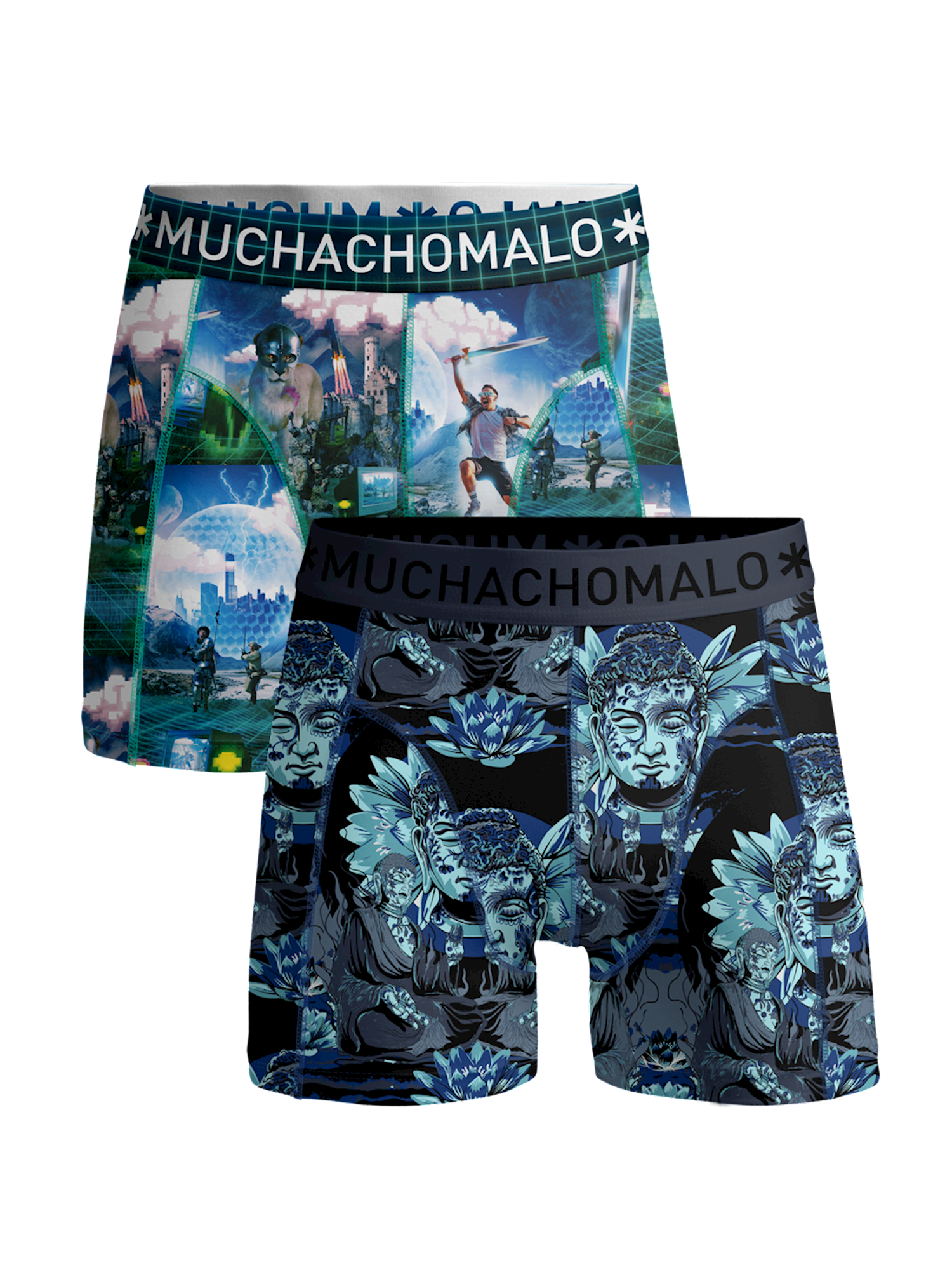 Muchachomalo Muchachomalo 2-Pack Shorts Elebudha/Virtual Reality Multicolor