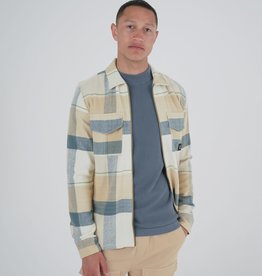 Kultivate Kultivate Big Check Overshirt Loden Frost Sand