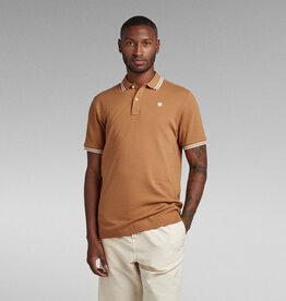 G-Star Dunda Slim Stripe Polo S/S Chipmunk Brown