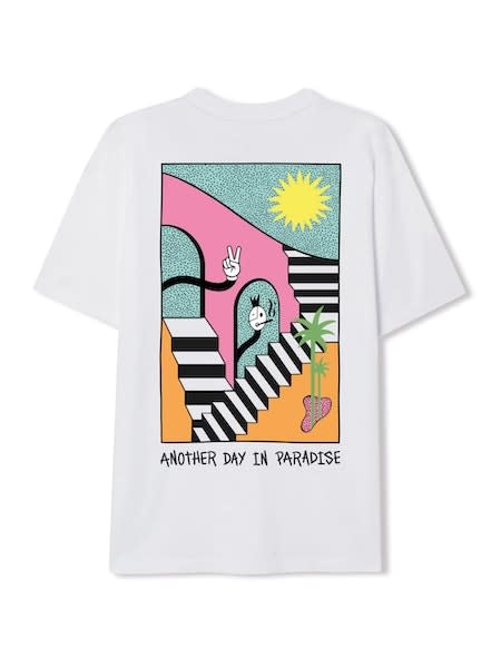 On Vacation Another Day In Paradise Tee White
