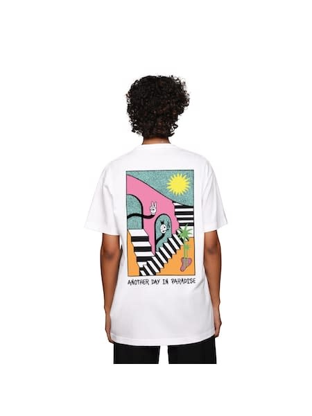 On Vacation Another Day In Paradise Tee White