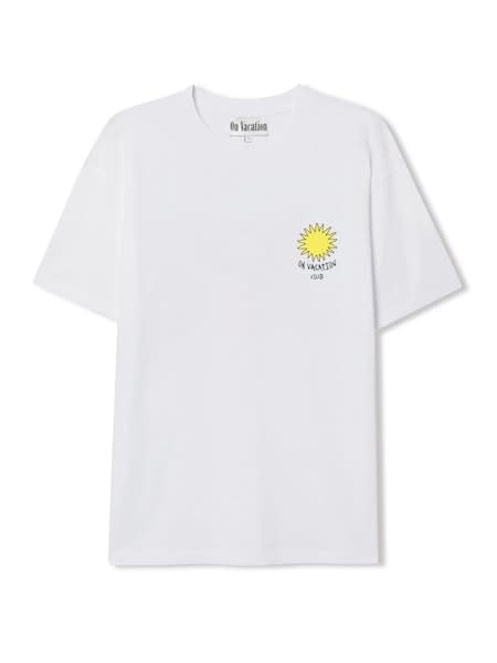 On Vacation Another Day In Paradise Tee White