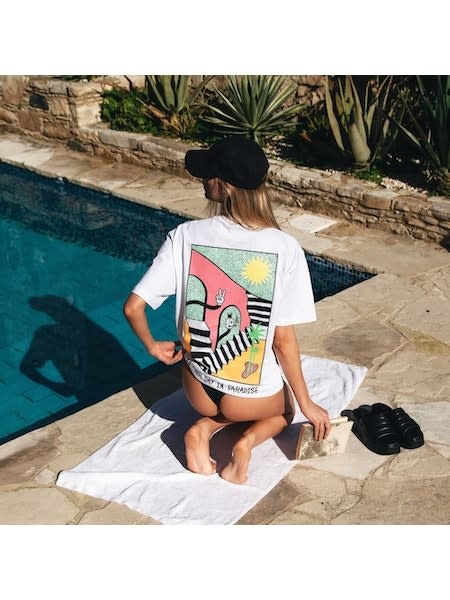 On Vacation Another Day In Paradise Tee White