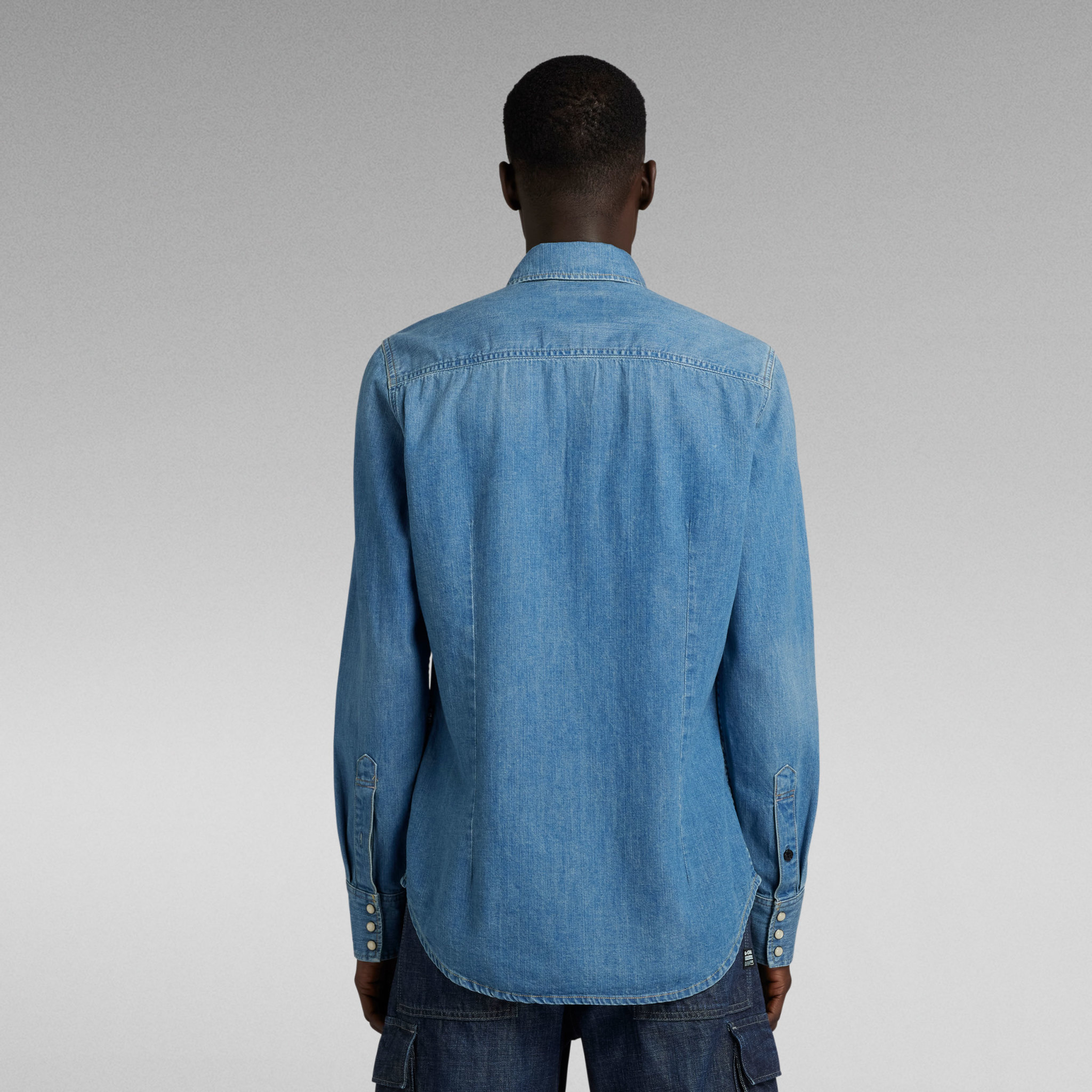 G-Star G-Star Slim Denim Shirt Faded Cricket Blue