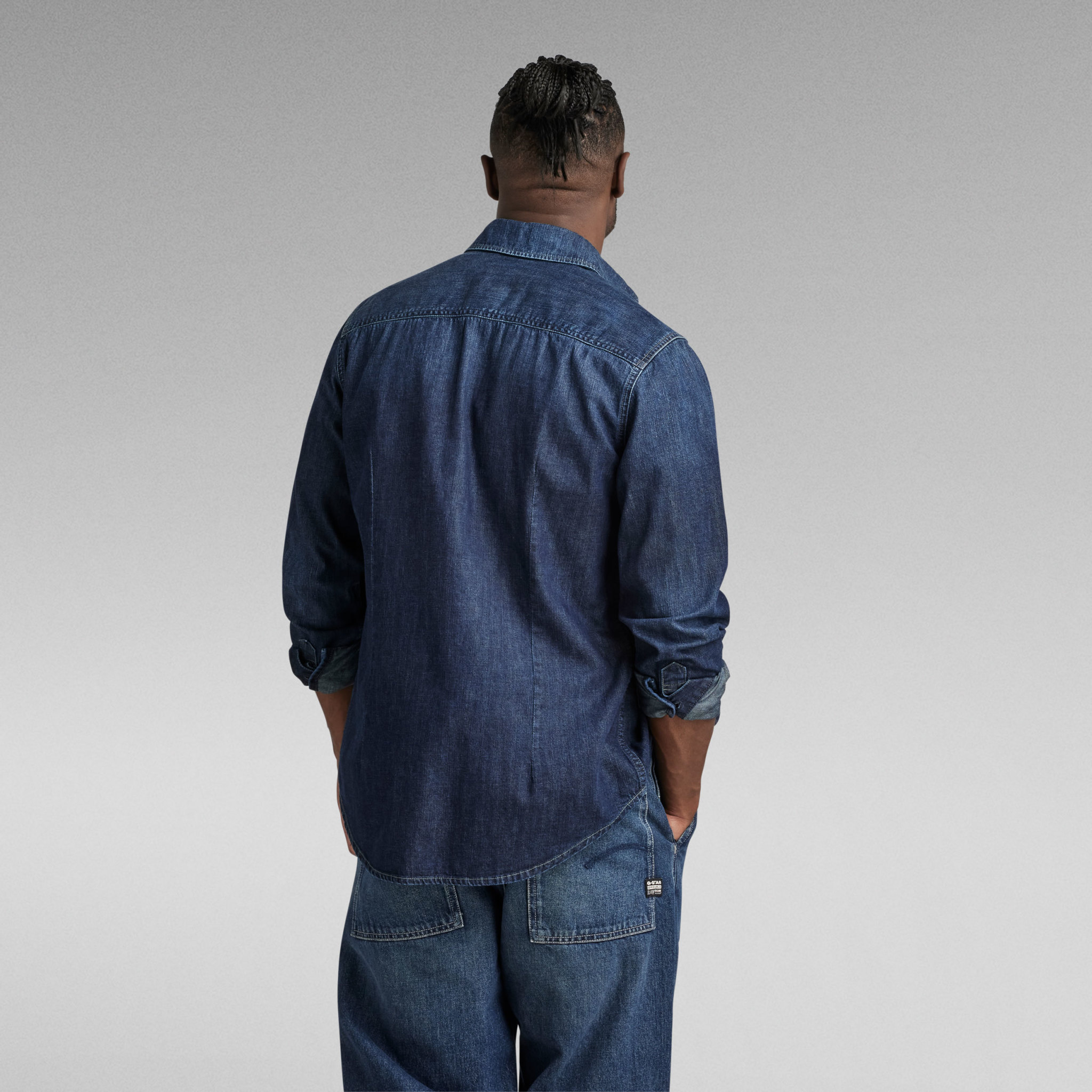 G-Star G-Star Slim Denim Shirt Worn In Deep Sea