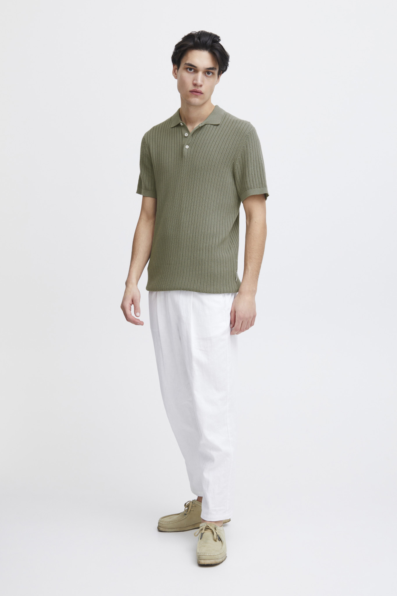 Casual Friday Casual Friday 20505091 Karl Structured Knit Polo Agave Green