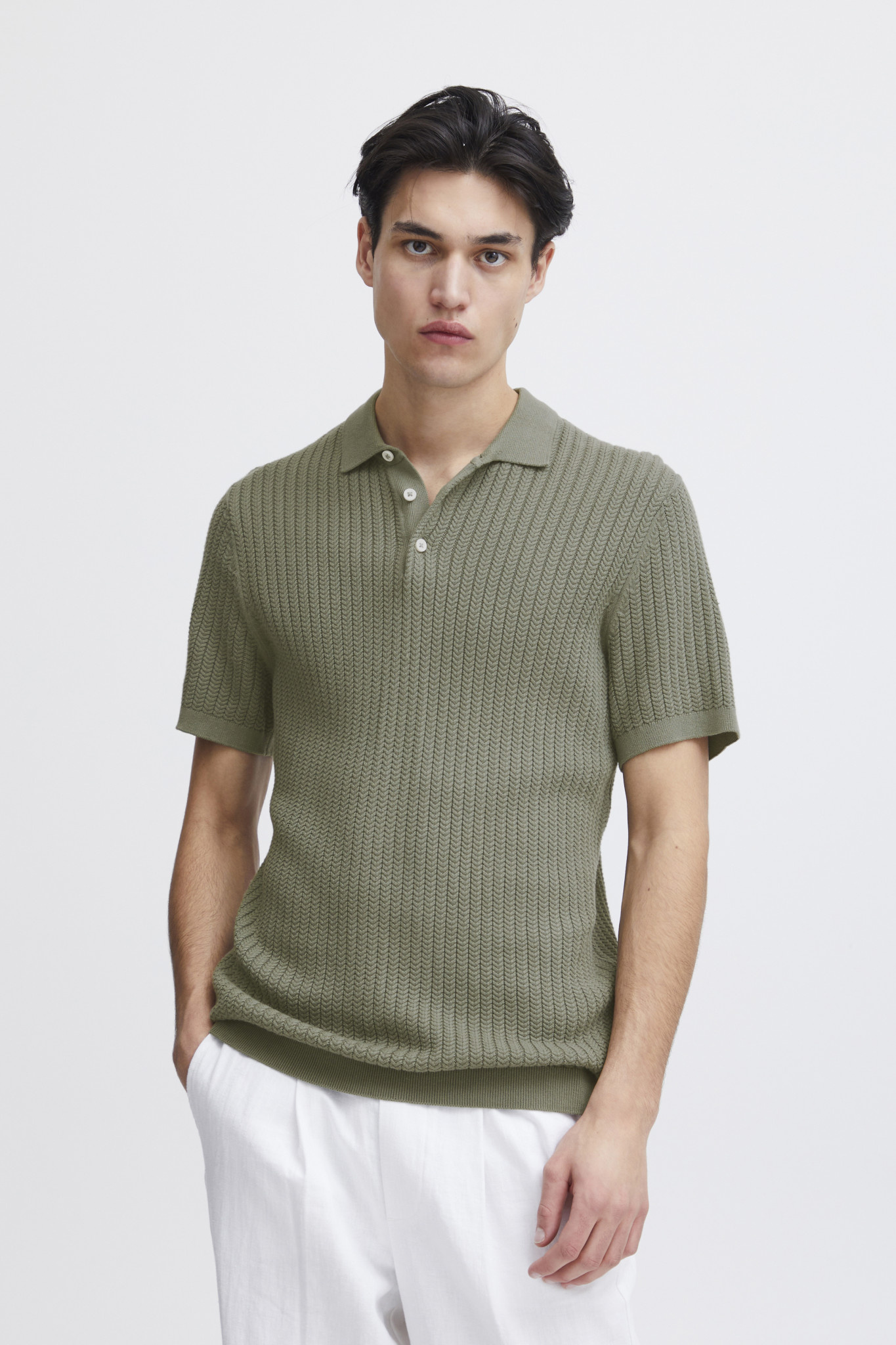 Casual Friday Casual Friday 20505091 Karl Structured Knit Polo Agave Green