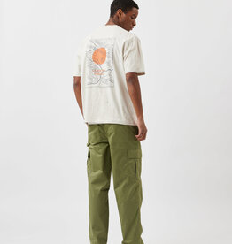 Minimum Lono 3421 Tee Ecru Rainy Day Orange Print