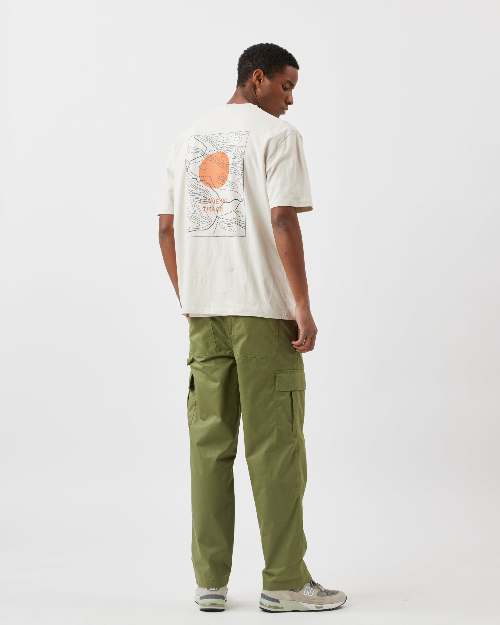 Minimum Minimum Lono 3421 Tee Ecru Rainy Day Orange Print