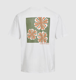 Minimum Lono 3420 Tee White Epsom Green Print