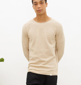 Nowadays NOS004 Honeycomb Crew Neck Knit Brown Rice