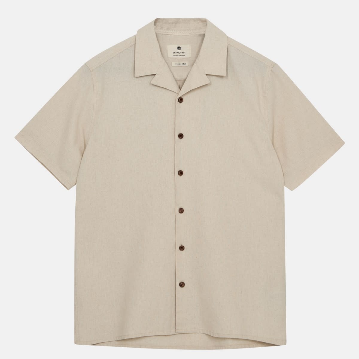 Anerkjendt Anerkjendt 901526 Leo Cotton/Linen Shirt Brown Rice