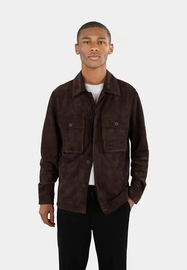Ciszere Ciszere Nash Vegan Suede Overshirt Java Brown