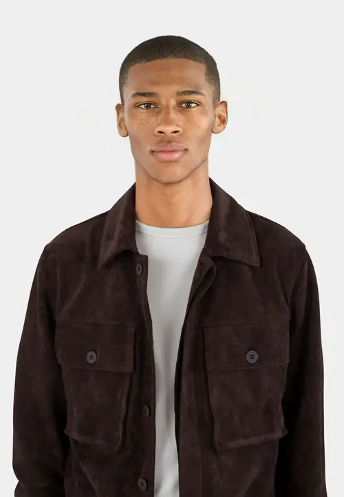 Ciszere Ciszere Nash Vegan Suede Overshirt Java Brown