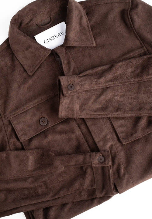 Ciszere Ciszere Nash Vegan Suede Overshirt Java Brown