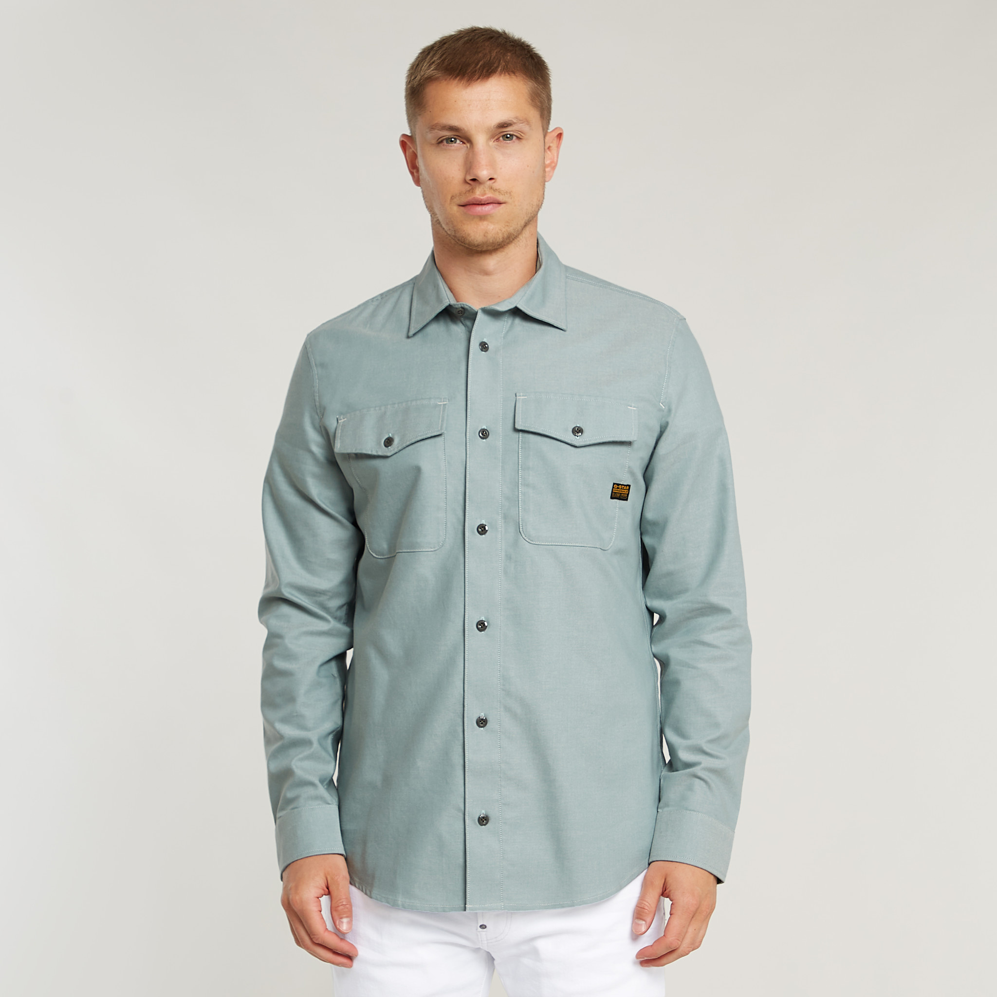 G-Star Marine Slim State Oxford Shirt Bolt Grey / GS Mercury