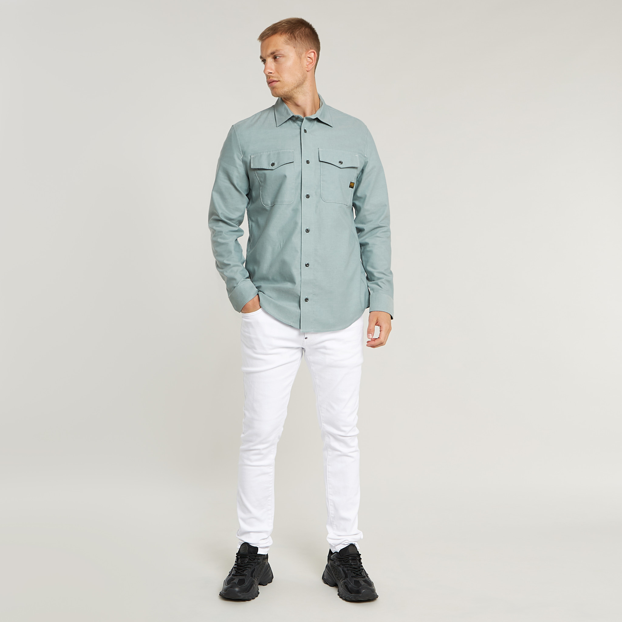 G-Star Marine Slim State Oxford Shirt Bolt Grey / GS Mercury