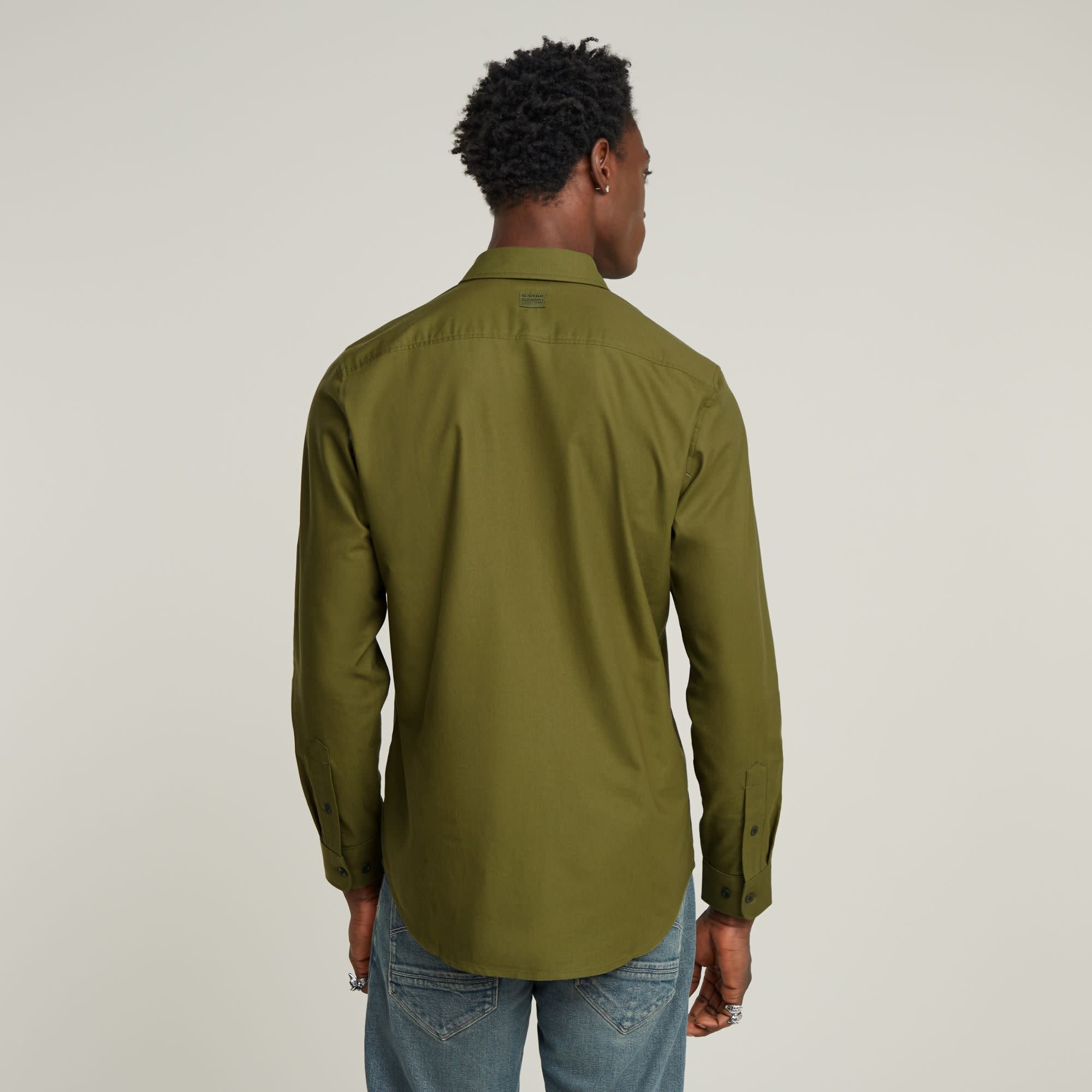 G-Star Marine Slim State Oxford Shirt Shadow Olive / Ensis Green