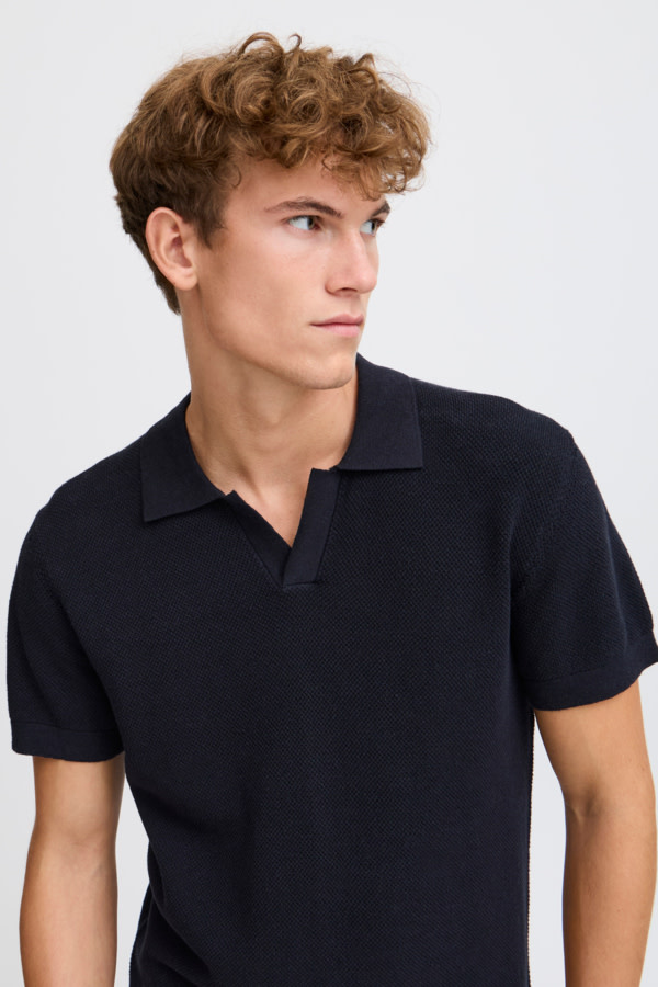 Casual Friday 20505399 Mateo Structured Knit Polo Dark Navy