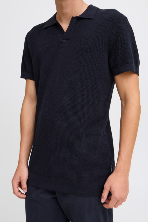 Casual Friday 20505399 Mateo Structured Knit Polo Dark Navy