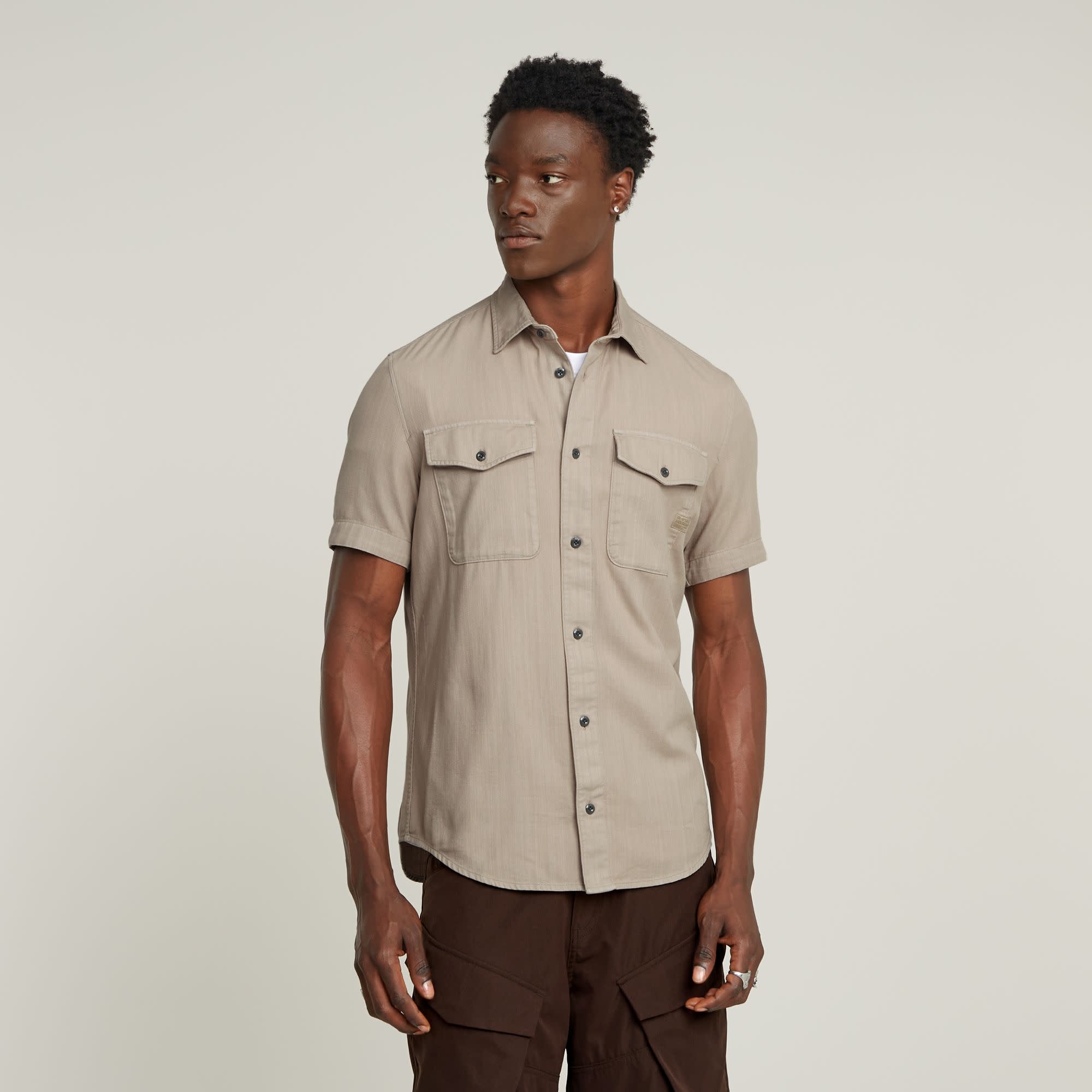 G-Star Marine Slim Shirt S/S Vintage Khaki GD