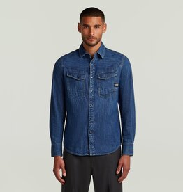 G-Star Dakota Slim Denim Shirt Worn In Windward