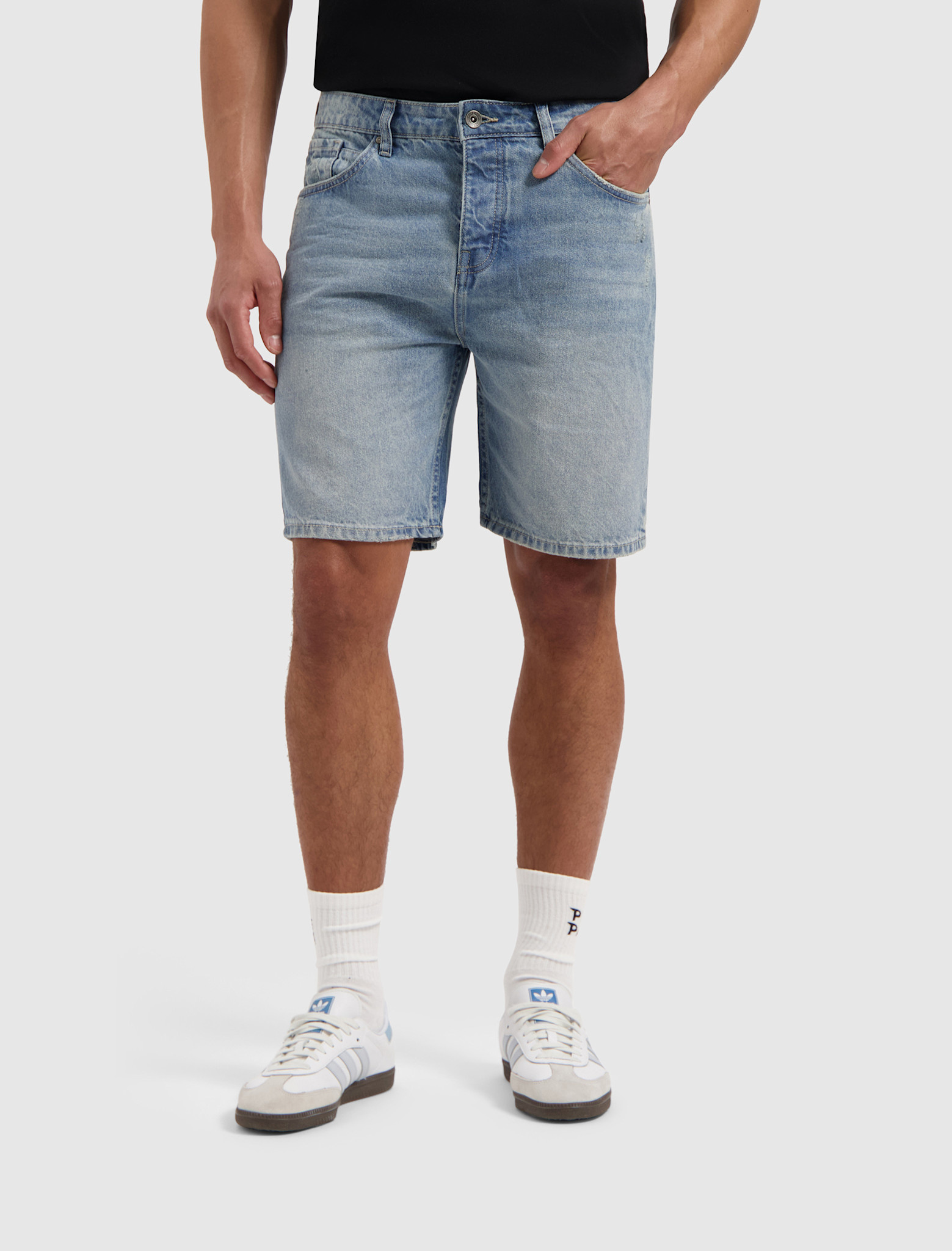 Pure Path  The Owen W1480 Denim Short Mid Blue