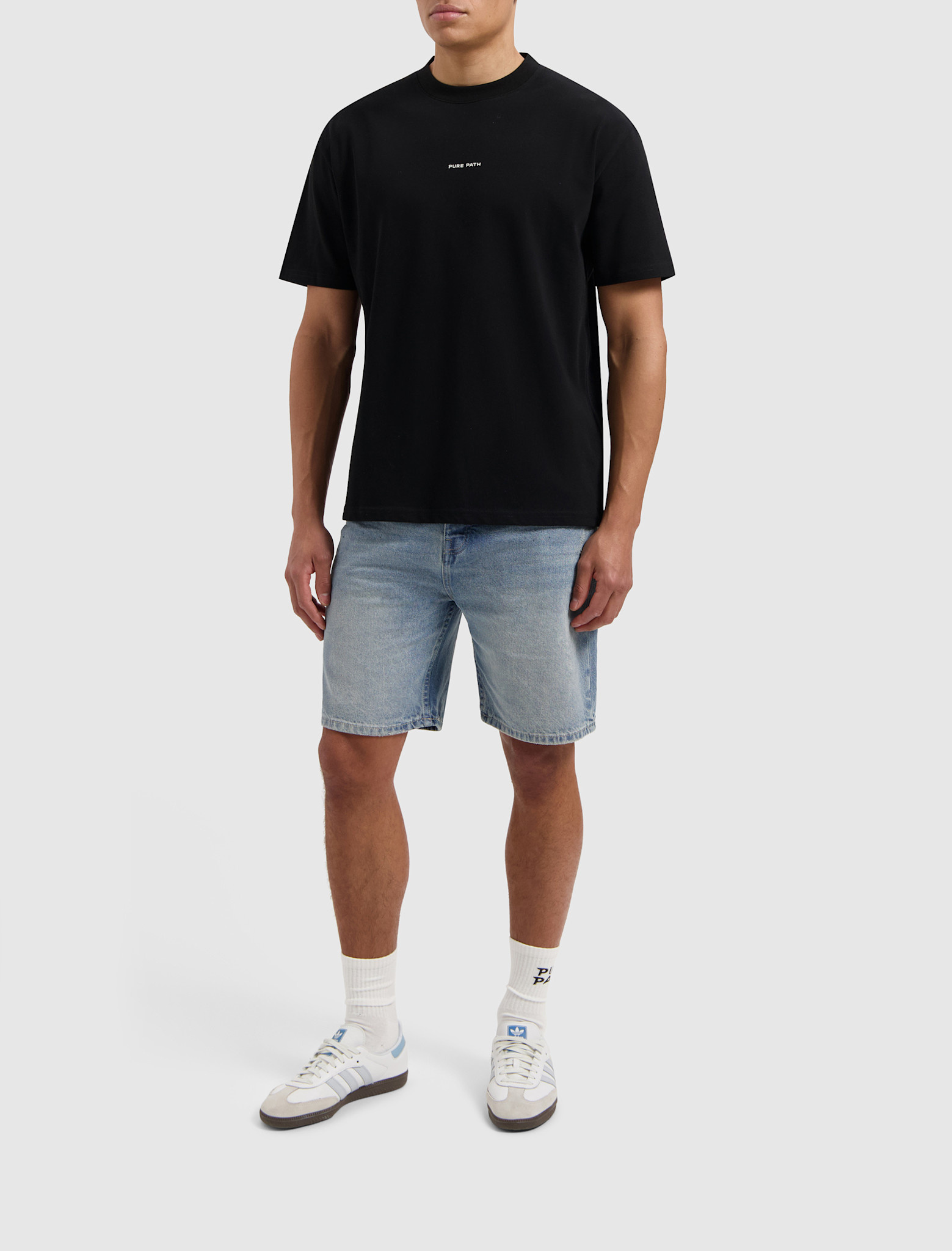 Pure Path  The Owen W1480 Denim Short Mid Blue