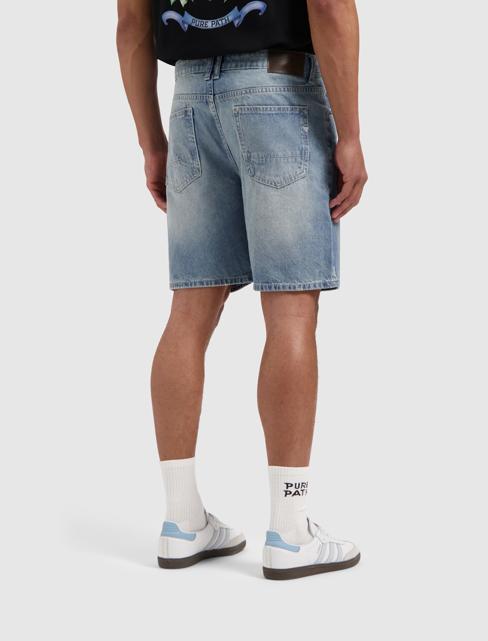 Pure Path  The Owen W1480 Denim Short Mid Blue