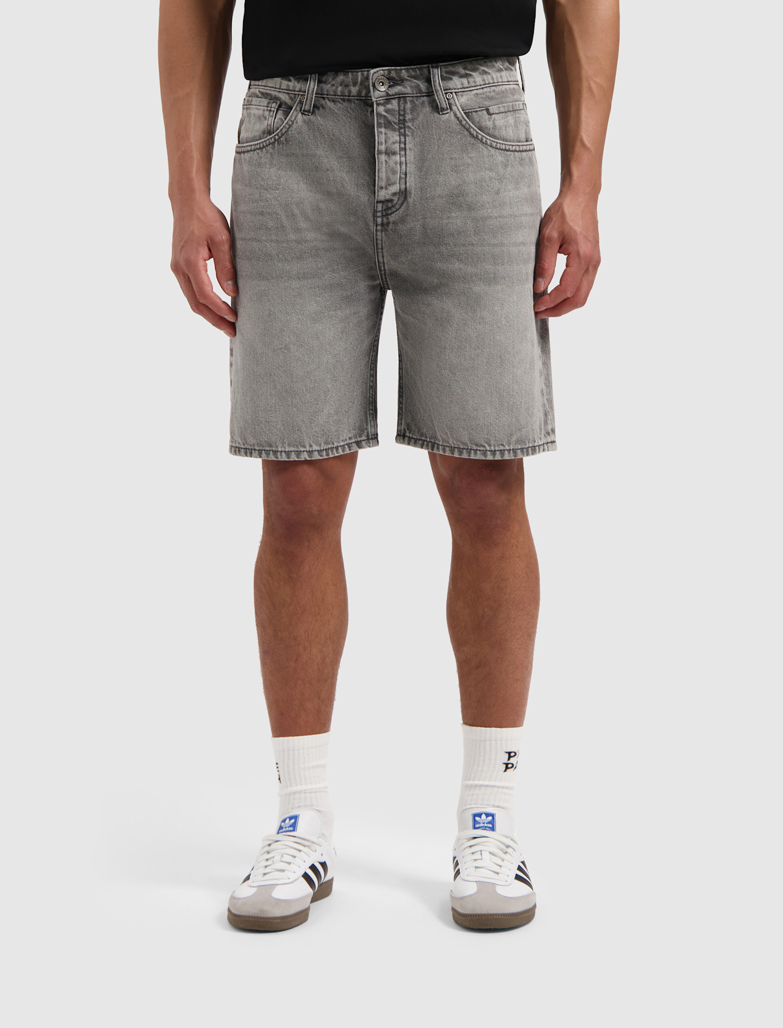 Pure Path The Owen W1483 Denim Short Mid Grey