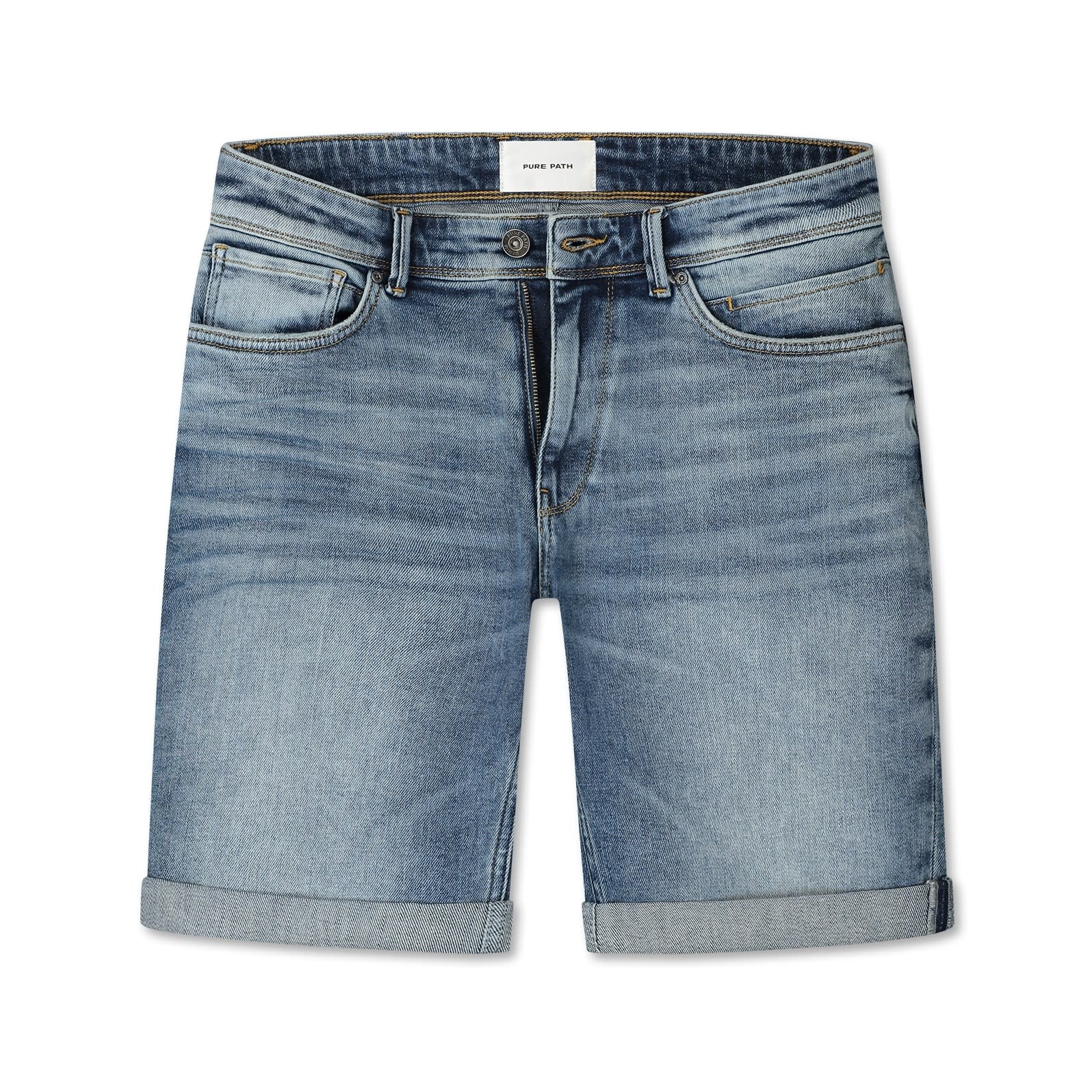 Pure Path The Miles W1461 Denim Short Mid Blue