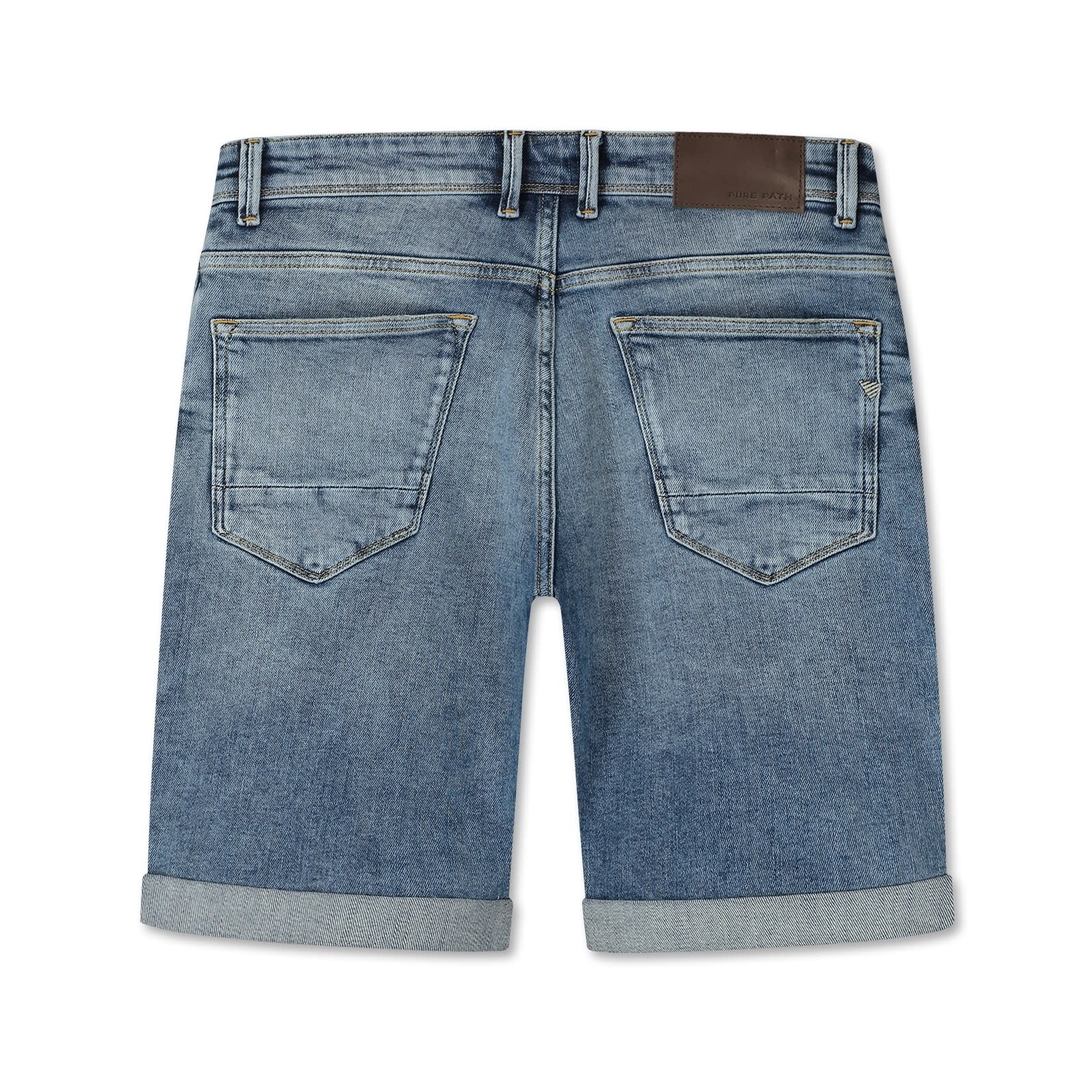 Pure Path The Miles W1461 Denim Short Mid Blue