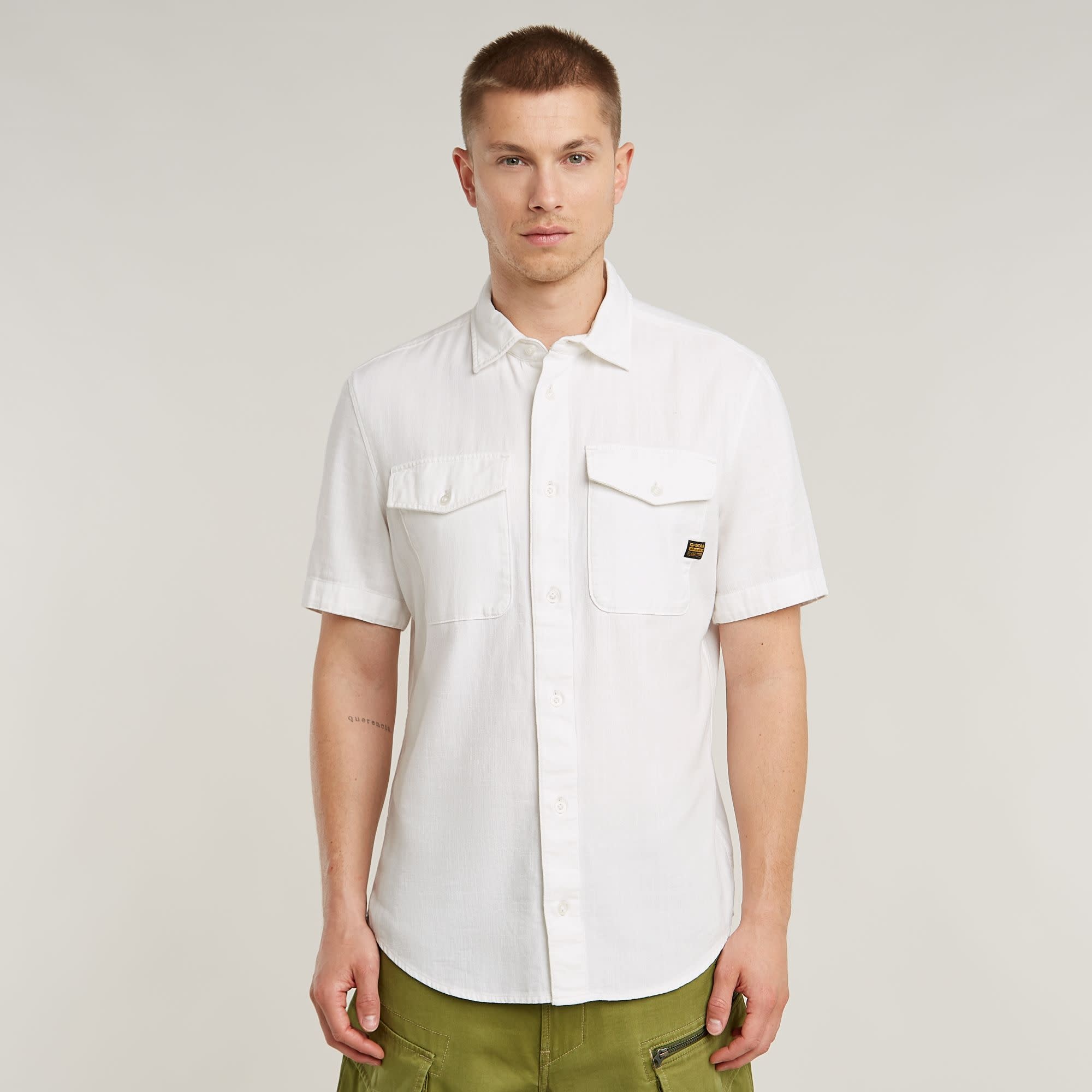 G-Star Marine Slim Shirt S/S Milk GD