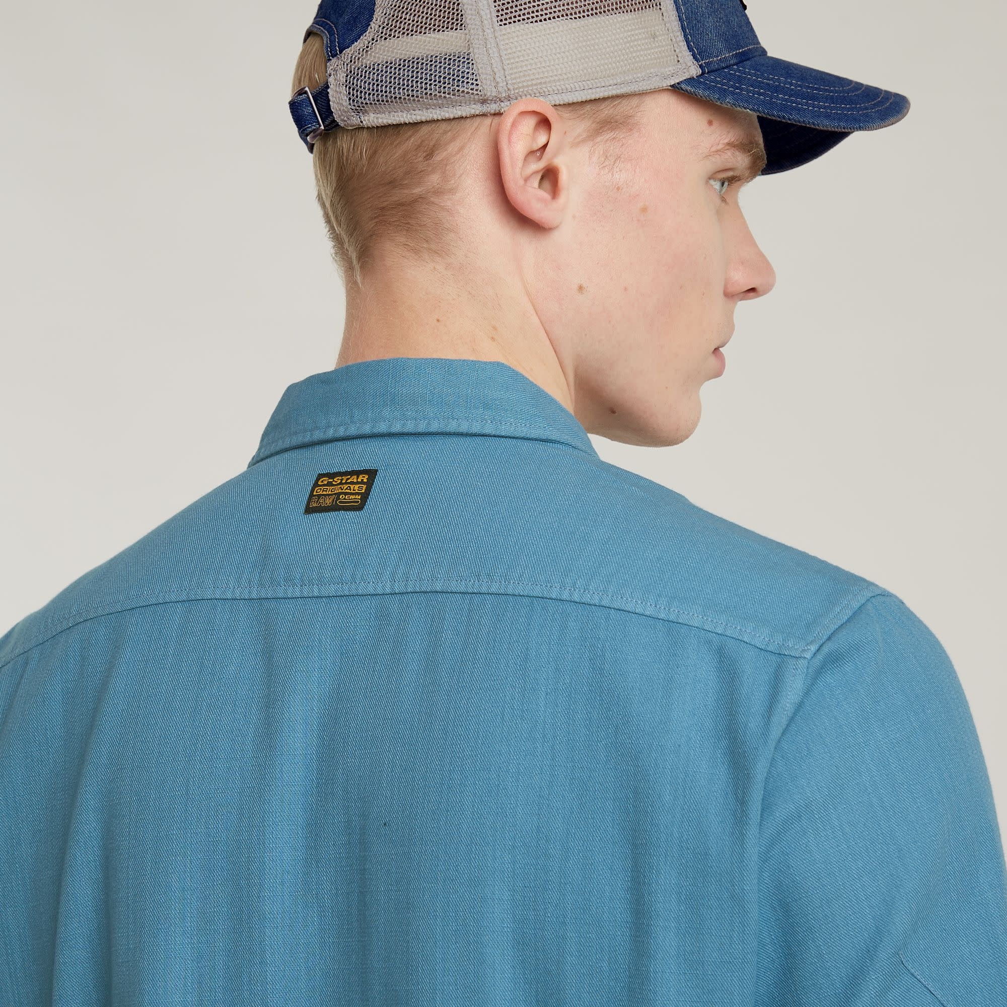 G-Star Marine Slim Shirt S/S Niagara Blue GD