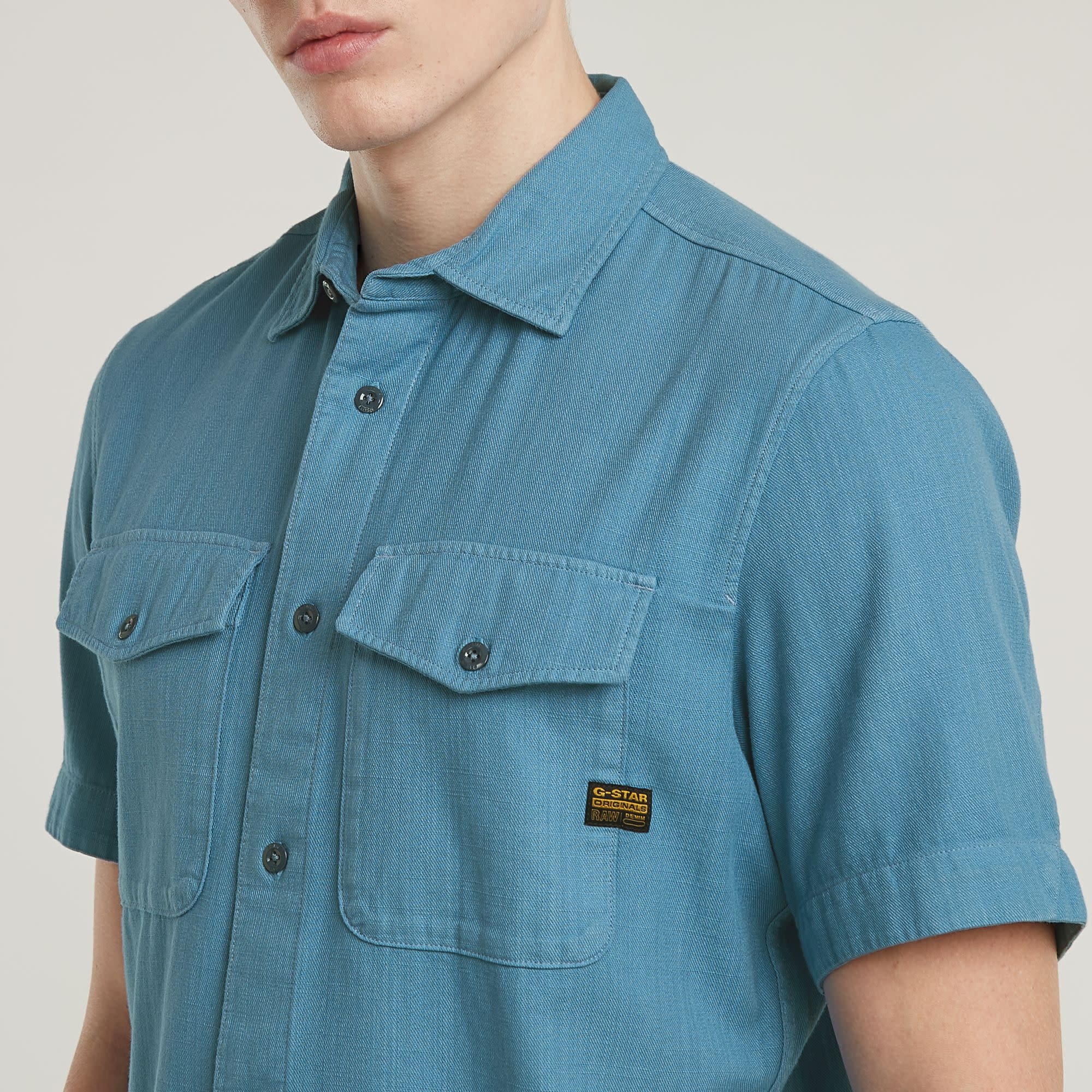 G-Star Marine Slim Shirt S/S Niagara Blue GD